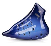 Ocarinas Ocarina Ocarina C de tono medio, doble tubo, tres tubos, adecuada for principiantes, estudiantes adultos de nivel básico, instrumento musical Ocarina Gente(Blu)