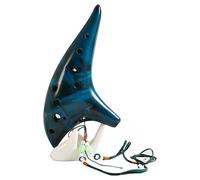 Ocarinas Ocarina Ocarina de cerámica ahumada única de 12 agujeros tallada a mano con forma elegante Ocarina de cerámica for aprender principiante Clásico(Blu)