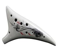 Ocarinas Ocarina Ocarina de cerámica de 12 agujeros tallada a mano exquisita pintura de flores instrumento Alto C Ocarina regalo elegante Clásico