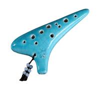Ocarinas Ocarina portátil de 12 agujeros, instrumento de juego de Ocarina con grietas ahumadas, adecuado for principiantes, Ocarina for adultos Clásico (Color : Blu, Size : 13.5 * 6cm)