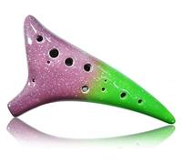 ocarinas Ocarinas 12 agujeros profesional Ac doce agujeros porcelana azul y blanca for principiantes instrumento de Ocarina de rendimiento de autoestudio Decoración hogareña(Green)