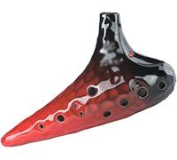 Ocarinas, Principiantes de 12 hoyos practican tocando Ocarina esmaltada agrietada, instrumentos de viento de arcilla en forma de submarino creativos, regalos for amantes de la música(Red,SC)