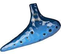 Ocarinas, Principiantes de 12 hoyos practican tocando Ocarina esmaltada agrietada, instrumentos de viento de arcilla en forma de submarino creativos, regalos for amantes de la música(Blue,SG)