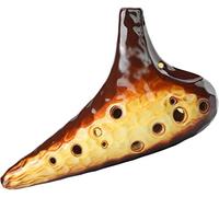 Ocarinas, Principiantes de 12 hoyos practican tocando Ocarina esmaltada agrietada, instrumentos de viento de arcilla en forma de submarino creativos, regalos for amantes de la música(Antique color,AC)