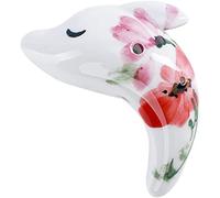 Ocarinas, Principiantes for practicar Ocarina de cerámica C de tono alto de 6 hoyos, instrumentos de viento creativos y lindos en forma de pez, adornos exquisitos, regalo de cumpleaños(White)