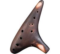 Ocarinas, Principiantes Practican Ocarina de arcilla Alto C de 12 hoyos, Instrumento de flauta submarina ahumada natural, Un regalo único, Bolsa de tela + Cordón + Material didáctico