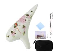 OcarinaWind Ocarina de cerámica con 12 agujeros "Bird Love Flower", pintura a mano