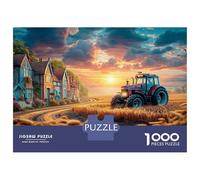 Ocaso Tractor Rompecabezas 1000 Piezas De Cartón Grueso Granja Retro Art Puzzle Anti Estrés Adultos para Juego De Cooperación como Regalo Original 52x38cm/1000pcs