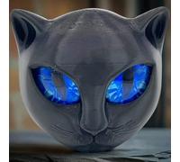 Ocastuted Escultura de Piedra de, estatuas de Cabeza de Gato, Adorno de Resina de Gatos, Ojos Azules, Elegante decoración del hogar, para Escritorio, Dormitorio, estantería y Tablero