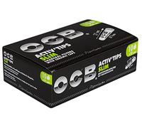OCB 19822 ActivTips Slim - Filtro de carbón activado de 7 mm con tapas de cerámica, papel 10 x 50