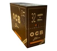 OCB 20166 papel fino sin blanquear + consejos-32 folletos con 32 hojas, largo sin blanquear más puntas, papel