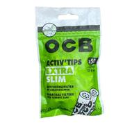 OCB ActivTips Extra Slim 6 mm-Filtro de carbón Activo con Tapas de cerámica-1 Bolsa de 50 Unidades, Blanco, Talla Small
