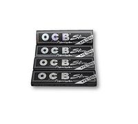 OCB Black Premium King Size Slim Rolling Papers + Filter Tips Papers Papel de fumar Papeles de cigarrillos Papeles de fumar Paquete de 4 folletos from SUDESH ENTERPRISES