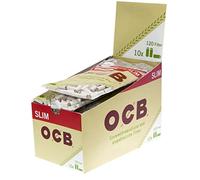 OCB Slim Filter - Filtro para Cigarrillos sin blanquear (celulosa, 3 Pantallas, 30 Bolsas y 3600 filtros)