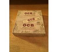 ocb slim orgánica cáñamo papeles de enrollar 24 folletos (32 hojas en cada folleto)