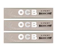 OCB X-PERT Slimfi King Size Slim Rolling Papers Papel de fumar Papeles de cigarrillos Papeles de fumar Paquete de 3 folletos from SUDESH ENTERPRISES