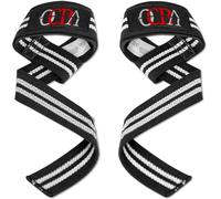 OCBA Correas de muñeca para levantamiento de pesas, muñequeras acolchadas de algodón para gimnasio, culturismo, levantamiento de potencia, empuñaduras de fitness, talla única con soporte para el