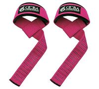 OCBA Correas de muñeca para Levantamiento de Pesas, muñequeras de algodón Acolchadas para Gimnasio, Culturismo, Levantamiento de Potencia, empuñaduras de Fitness, Talla única, (Rosa)
