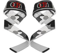 OCBA Correas para entrenamiento de fuerza para levantamiento de pesas, resistentes muñequeras acolchadas para gimnasio, muñequeras de levantamiento de potencia, asas de fitness (color gris camuflaje)