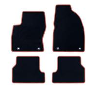 OCC DESIGN - Alfombrillas Coche a Medida, Compatibles con Focus II (2004-2011), Moqueta Alta Calidad, Velour/Polipropileno, Anclaje Original, Reverso Antideslizante, Talonera, Ribete Naranja
