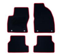 OCC DESIGN - Alfombrillas Coche a Medida, Compatibles con Ford Focus II (2004-2011), Moqueta Alta Calidad, Velour/Polipropileno, Anclaje Original, Reverso Antideslizante, Talonera, Ribete Rojo