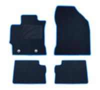 OCC DESIGN - Alfombrillas Coche a Medida, Compatibles con Toyota Auris (2013-Presente), Moqueta Alta Calidad, Velour/Polipropileno, Anclaje Original, Reverso Antideslizante, Talonera, Ribete Azul