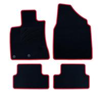 OCC DESIGN - Alfombrillas Coche, Alfombras a Medida, Compatibles con Nissan Qashqai (2007-2013), Alta Calidad, Velour/Polipropileno, Anclaje Original, Reverso Antideslizante, Talonera, Ribete Rojo