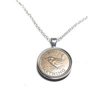 OCC Old Coin Cufflinks 1937 Farthing - Colgante redondo sólido chapado en plata para un cumpleaños número 89