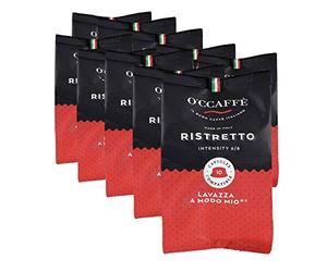 O'CCAFFÈ - Ristretto | Cápsulas de café compatibles con Lavazza a Modo Mio | 100 unidades | Café de torrefacción extralenta en tambor de una empresa familiar italiana