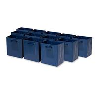 OccasionALL 12 bolsas de regalo extra pequeñas de 4 x 2.75 x 4.5 pulgadas, bolsas de regalo azul marino con asas para graduación, día del padre, cumpleaños, tarjetas de regalo, hombres