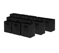 OccasionALL 12 bolsas de regalo extra pequeñas negras con asas, papel de regalo de diseño con tarjeta de regalo para joyas, regalo de cumpleaños, vacaciones