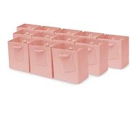 OccasionALL 12 bolsas de regalo pequeñas rosas de 4 x 2.75 x 4.5 pulgadas con asas, mini bolsas de regalo rosas para envolver regalos de San Valentín, boda, recuerdo de fiesta, cumpleaños