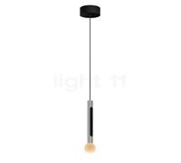 Occhio Coro Moon Sospeso 350 Fix Up, lámpara de suspensión LED, cabeza plateado mate/florón negro mate - 2.200-3.500 K - x-tra warm - Occhio Air