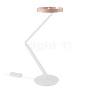 Occhio Gioia Equilibrio, lámpara para escritorio LED, cabeza dorado mate/cuerpo blanco mate