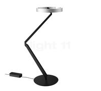 Occhio Gioia Equilibrio, lámpara para escritorio LED, cabeza plateado mate/cuerpo negro mate