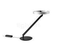Occhio Gioia Tavolo, lámpara de sobremesa LED, cabeza plateado mate/cuerpo negro mate