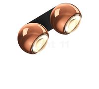 Occhio Io Giro Doppio Volt C, foco LED, cabeza oro rosa/Baldachin negro mate - 2.700 K