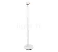 Occhio Lei lettura, lámpara de pie LED, cubierta dorado mate/cuerpo blanco mate/pie blanco mate - 3.000 K