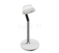Occhio Lei Tavolo Iris, lámpara de sobremesa LED, cubierta blanco brillo/cuerpo cromo brillo/pie blanco brillo - 2.700 K