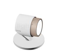 Occhio Lui Basso Zoom, lámpara de sobremesa LED, cabeza blanco mate/cuerpo blanco mate/pie blanco mate/Reflector dorado mate - 2.700 K