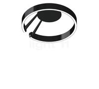 Occhio Mito Aura 40 Lusso Narrow, lámpara de techo/pared LED, cabeza black phantom/cuerpo negro mate/cubierta ascot cuero negro