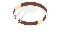 Occhio Mito Aura 40 Lusso Narrow, lámpara de techo/pared LED, cabeza oro rosa/cuerpo blanco mate/cubierta ascot cuero blanco - Occhio Air