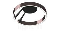 Occhio Mito Aura 40 Lusso Narrow, lámpara de techo/pared LED, cabeza phantom/cuerpo negro mate/cubierta ascot cuero negro - Occhio Air