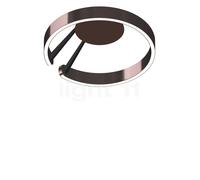 Occhio Mito Aura 40 Lusso Narrow, lámpara de techo/pared LED, cabeza phantom/cuerpo negro mate/cubierta ascot cuero marrón - Occhio Air