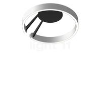 Occhio Mito Aura 40 Wide, lámpara de techo/pared LED, cabeza plateado mate/cuerpo negro mate - 2.700-4.000 K