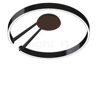 Occhio Mito Aura 60 Lusso Wide, lámpara de techo/pared LED, cabeza black phantom/cuerpo negro mate/cubierta cuero marrón - 2.700-4.000 K - Occhio Air