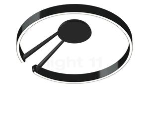 Occhio Mito Aura 60 Wide, lámpara de techo/pared LED, cabeza black phantom/cuerpo negro mate - 2.700-4.000 K - Occhio Air