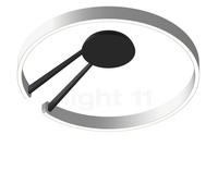 Occhio Mito Aura 60 Wide, lámpara de techo/pared LED, cabeza plateado mate/cuerpo negro mate - 2.700-4.000 K - Occhio Air