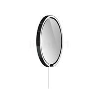 Occhio Mito Sfera Corda 40, espejo iluminado LED, cabeza black phantom/cable blanco/tipo de enchufe F