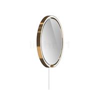 Occhio Mito Sfera Corda 40, espejo iluminado LED, cabeza bronce/cable blanco/tipo de enchufe F